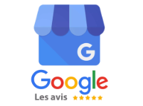 LSM Mobility Icône Google Business Profile avec le logo Google et des étoiles d'avis. "Google Les avis" affichés.